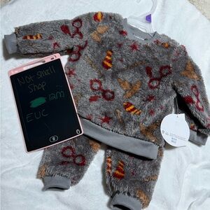 Cozy Fluffy Gray Harry Potter Baby Outfit w